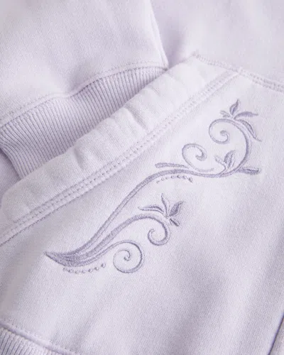 Hollister Embroidered Zip-up Hoodie In Purple