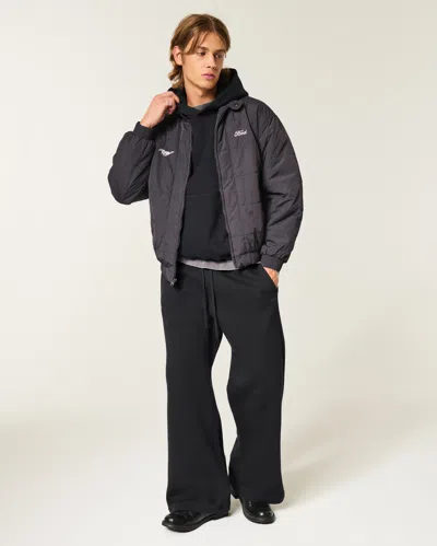 Hollister Baggy Bootcut Sweatpants In Black