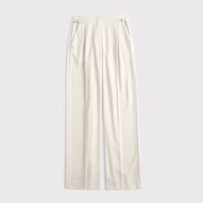 Abercrombie & Fitch A&f Sloane Tailored Hardware Wide Leg Pant In Gray