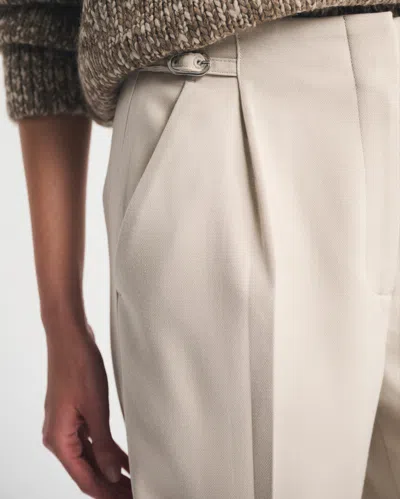 Abercrombie & Fitch A&f Sloane Tailored Hardware Wide Leg Pant In Gray