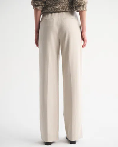 Abercrombie & Fitch A&f Sloane Tailored Hardware Wide Leg Pant In Gray
