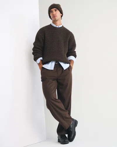 Abercrombie & Fitch Pleated Baggy Trouser In Brown