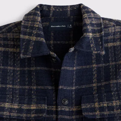Abercrombie & Fitch Boucle Shirt Jacket In Blue