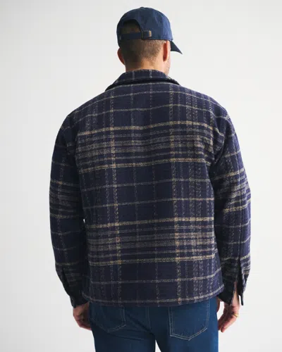 Abercrombie & Fitch Boucle Shirt Jacket In Blue