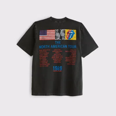 Abercrombie & Fitch Rolling Stones Vintage-inspired Graphic Tee In Black