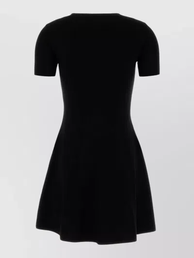 Valentino Viscose Blend Mini Dress Fitted Waist In Black