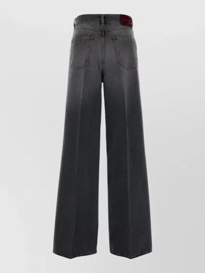 Gucci High Waist Denim Wide Leg Jeans In Gray