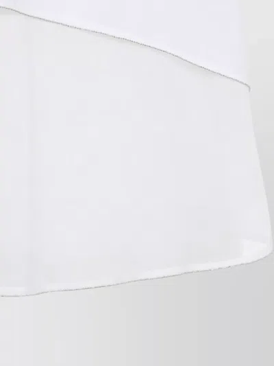 Peserico Collared Neck Sleeveless Top Layered Hem In White