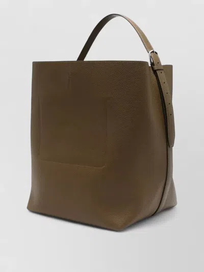 Totême Grained Leather Belted Tote Shoulder Bag