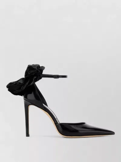 Jimmy Choo Marja 100 Pumps Decorative Bow Glossy In Black