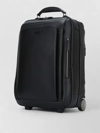 Piquadro Cabin Leather Trolley Two Wheels Handle