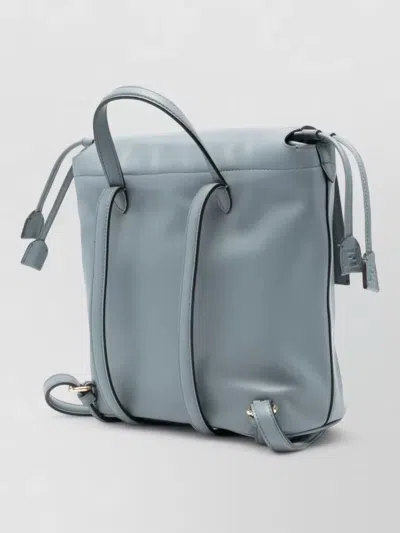 Fendi Leather Backpack Adjustable Straps Drawstring Top Handle