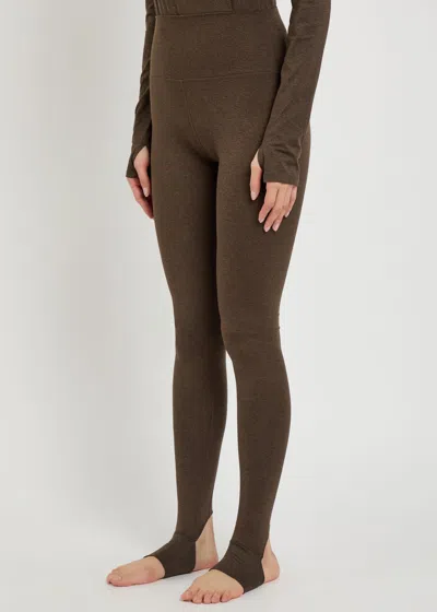 Varley Always Warm Stretch-jersey Leggings In Brown