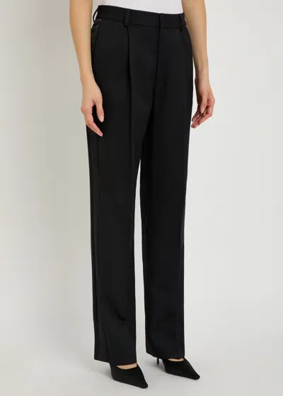 Victoria Beckham Straight-leg Canvas Trousers In Black