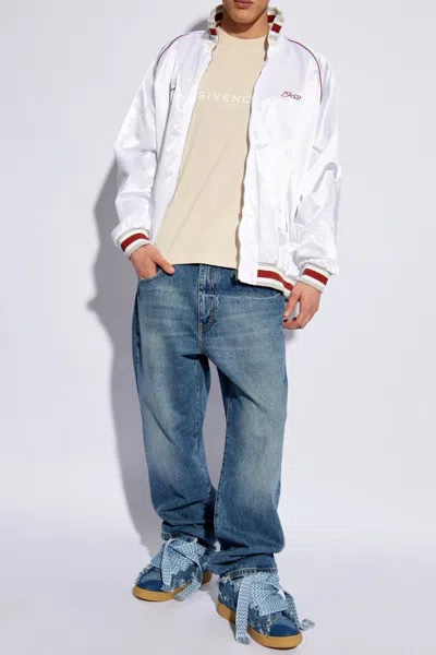 Givenchy Mixed Material Bomber In White
