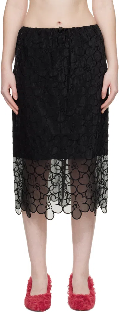 Cecilie Bahnsen Black Cbbria Midi Skirt In Black