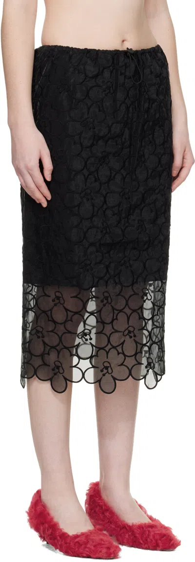 Cecilie Bahnsen Black Cbbria Midi Skirt In Black