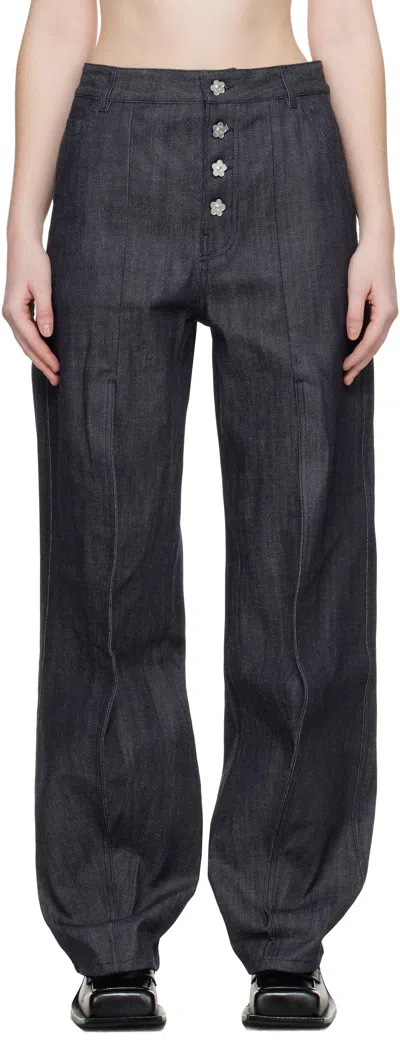 Cecilie Bahnsen Navy Cbcarmela Jeans In Gray