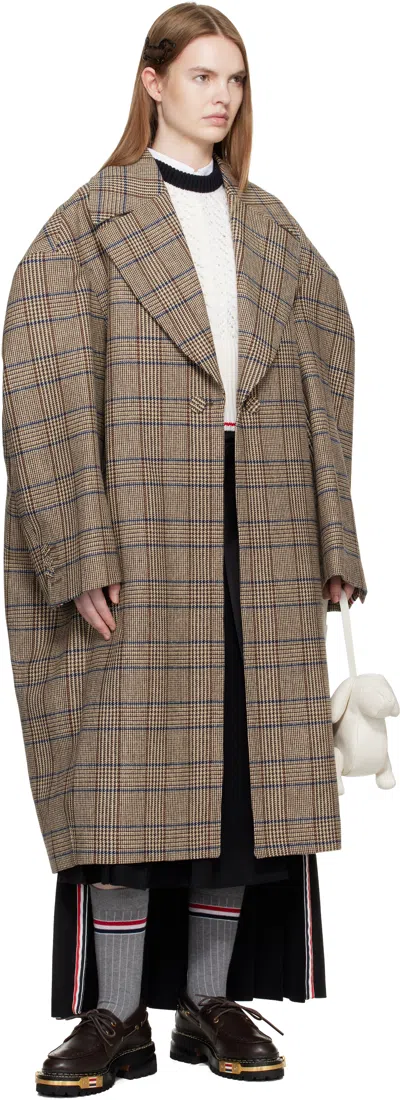 Thom Browne Brown Hunting Tweed Cocoon Coat