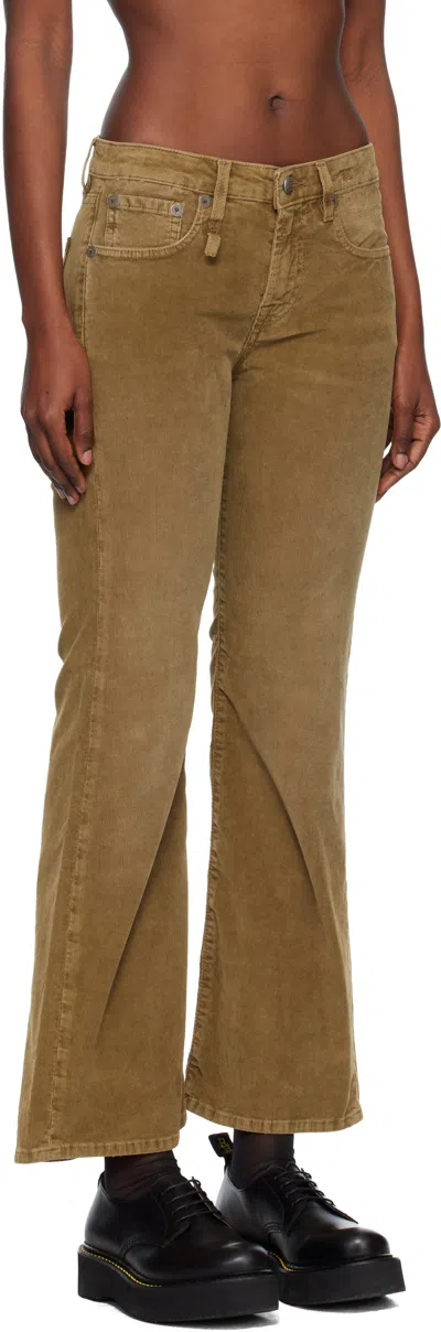 R13 Khaki Joan Kick Flare Jeans In Brown