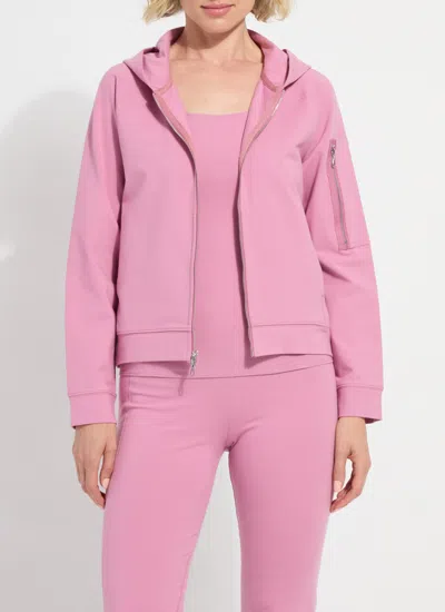 Lyssé Cotton Zip Up Hoodie Sweatshirt In Pink