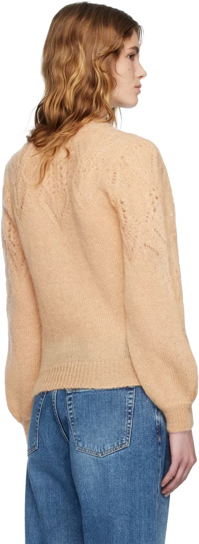 Isabel Marant Étoile Tan Jenia Openwork Mohair Knit Sweater In Brown