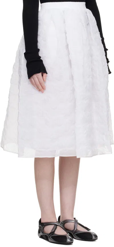 Cecilie Bahnsen White Cbmala Midi Skirt In White