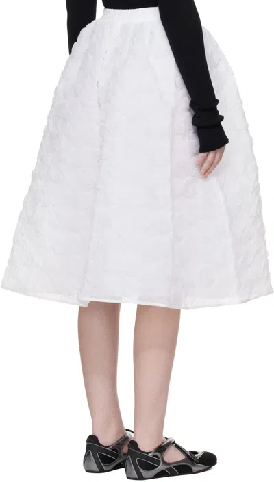 Cecilie Bahnsen White Cbmala Midi Skirt In White