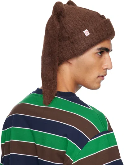 Charles Jeffrey Loverboy Brown Alpaca Chunky Rabbit Beanie In Brown