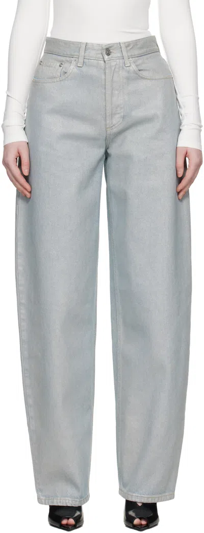 Mugler Blue Foil Jeans In Blue