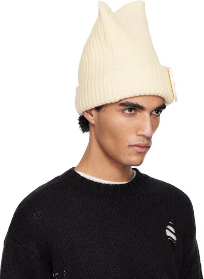 Charles Jeffrey Loverboy Off-white Box Beanie In Neutral