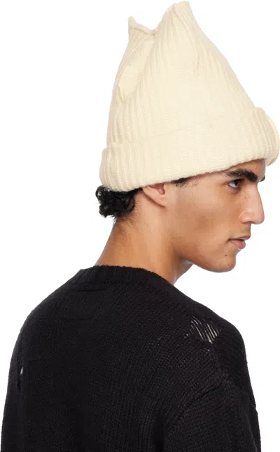 Charles Jeffrey Loverboy Off-white Box Beanie In Neutral