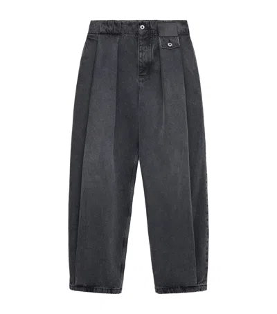 Loewe Embossed Leather-patch Jeans In Blue