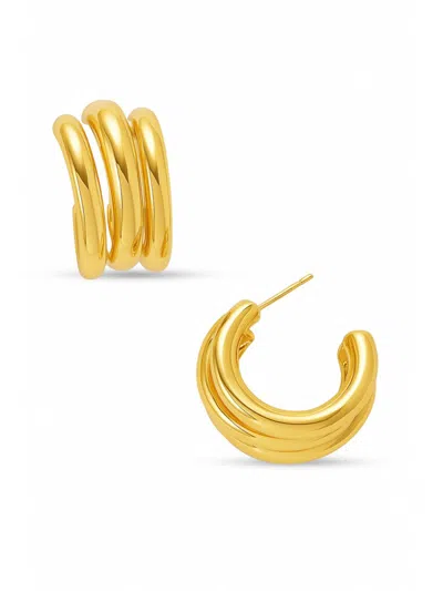 Fifth & Dune Women's Textured Hoop Earring In Gold