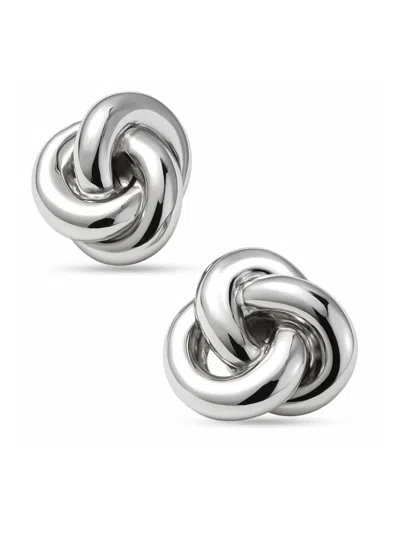 Fifth & Dune Women's Silver-plated Twisted Knot Earrings In Metallic