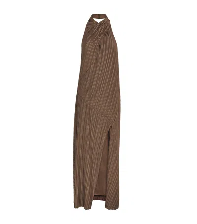 Camilla And Marc Plissé Alto Maxi Dress In Brown