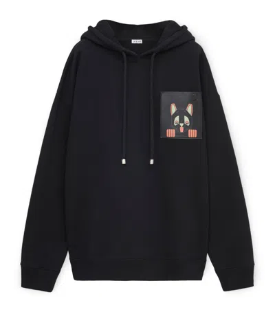 Loewe X Louis Wain Cotton-blend Cat-pocket Hoodie In Black