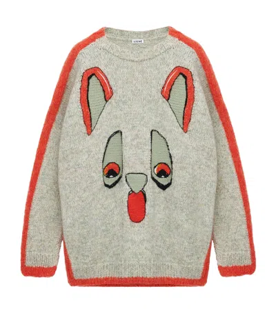 Loewe X Louis Wain Intarsia Wool-blend Sweater In Gold