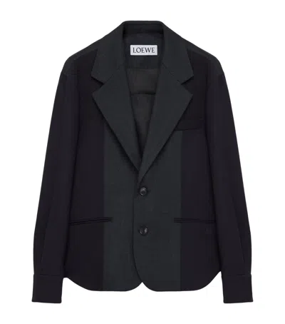 Loewe Wool-blend Hybrid Blazer In Blue