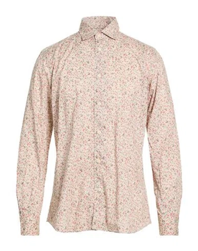 Glanshirt Man Shirt Beige Size 16 Cotton In Brown