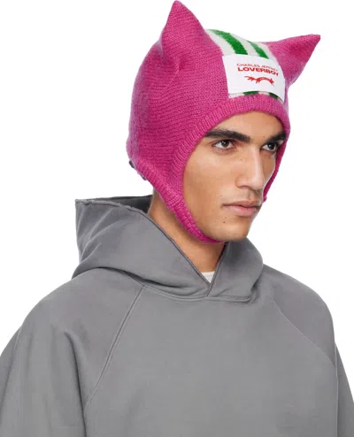 Charles Jeffrey Loverboy Pink Ears Bonnet Beanie In Pink