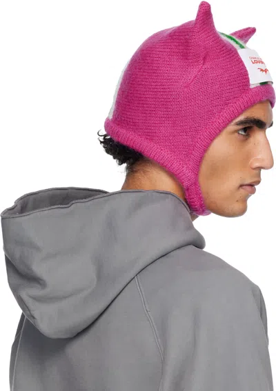 Charles Jeffrey Loverboy Pink Ears Bonnet Beanie In Pink