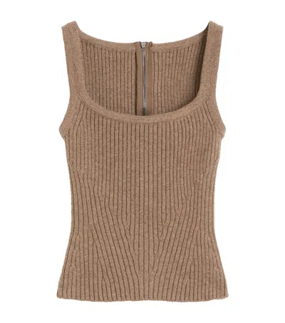 Max Mara Wool-blend Tank Top In Sand