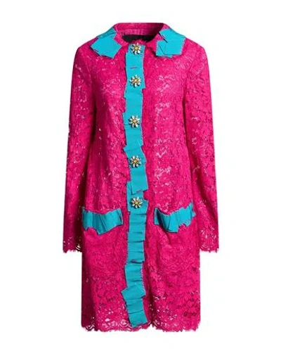 Dolce & Gabbana Woman Mini Dress Fuchsia Size 12 Cotton, Viscose, Polyamide, Acetate In Pink