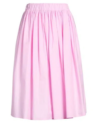 Shirtaporter Woman Midi Skirt Pink Size 10 Cotton, Polyamide, Elastane In Pink