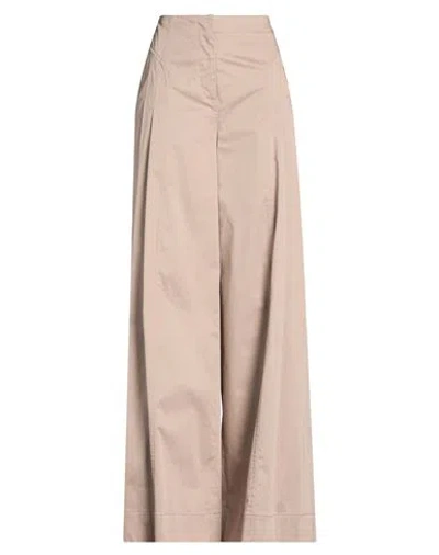 Alberta Ferretti Woman Pants Taupe Size 4 Cotton, Elastane In Gray