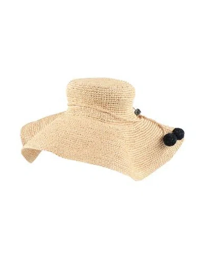 Bonpoint Toddler Girl Hat Beige Size 6 Natural Raffia In Neutral