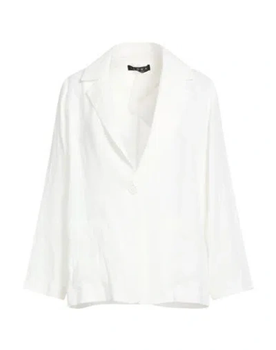 Icona By Kaos Woman Blazer White Size 10 Linen In White
