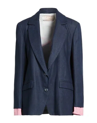 Kaos Jeans Woman Blazer Blue Size 6 Lyocell In Blue