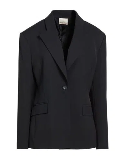 Angela Davis Woman Blazer Black Size 10 Polyester, Elastane In Black